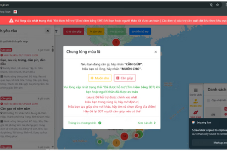 Ứng dụng công nghệ để hỗ trợ người dân vùng lũ