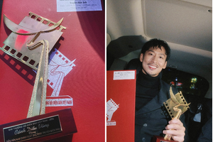 Hồng Đào muốn khóc khi nhìn cảnh Tuấn Trần chống nạng lên nhận giải Cánh diều Vàng