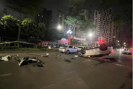 Công an Hà Nội điều tra vụ tai nạn liên hoàn, 1 người bị thương