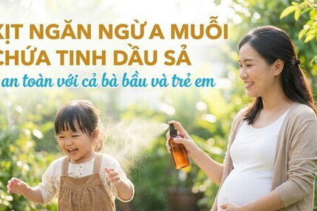 Xịt ngăn ngừa muỗi chứa tinh dầu sả - an toàn với cả bà bầu và trẻ em