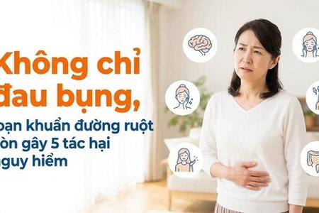 Không chỉ đau bụng, loạn khuẩn đường ruột còn gây 5 tác hại nguy hiểm