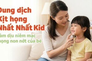 Dung dịch Xịt họng Nhất Nhất Kid làm dịu niêm mạc họng non nớt của bé