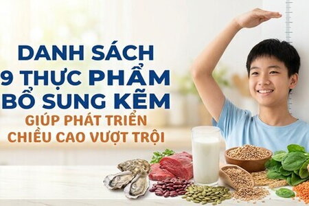 Danh sách 9 thực phẩm bổ sung kẽm giúp phát triển chiều cao vượt trội