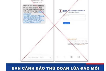 Tập đoàn Điện lực Việt Nam cảnh báo thủ đoạn lừa đảo mới bằng tin nhắn OTP giả mạo