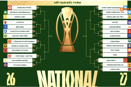 Bốc thăm Cúp Quốc gia 2026/2027: CLB CAHN dễ thở, Hà Nội FC đối mặt nhánh khó