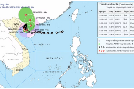 Bão số 4 áp sát Bạch Long Vĩ, cách Quảng Ninh khoảng 120km