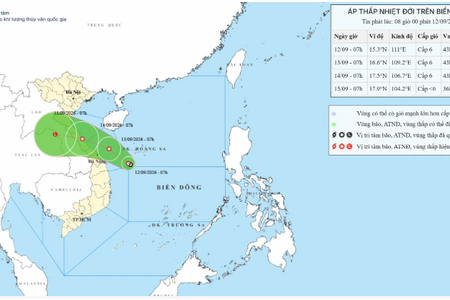 Tin áp thấp mới nhất, áp thấp cách Hoàng Sa 150km, sẽ duy trì cường độ áp thấp trong nhiều ngày tới