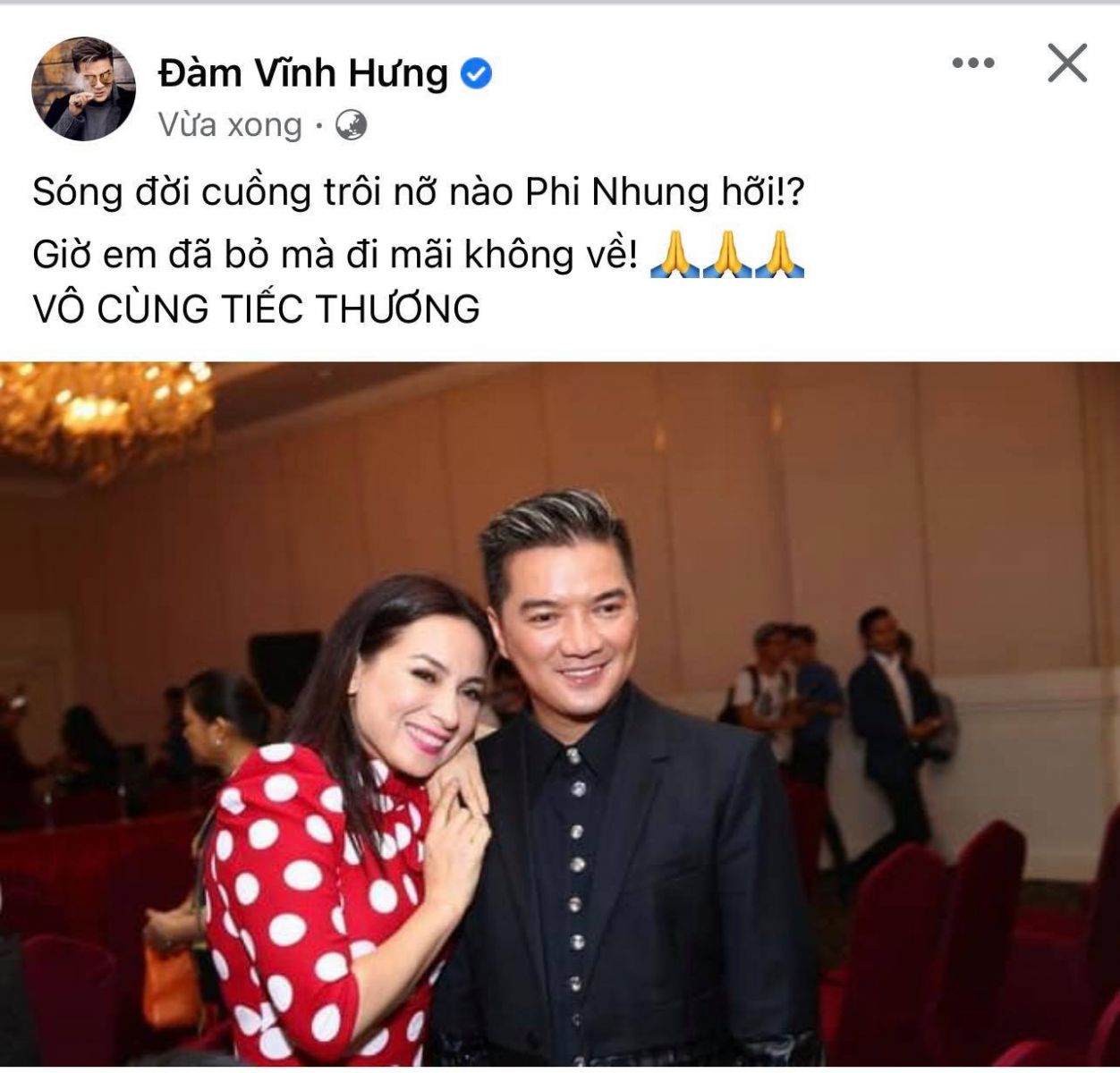 Nghệ sĩ Việt bàng hoàng, xót xa tiễn biệt cố ca sĩ Phi Nhung