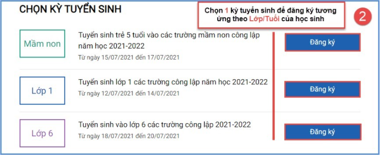 Hướng dẫn đăng ký tuyển sinh trực tuyến vào các trường mầm non năm học 2021-2022