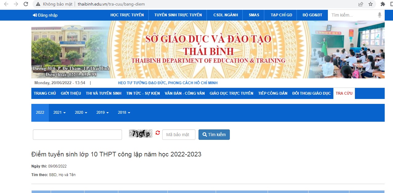 Thái Bình công bố điểm thi, điểm chuẩn vào lớp 10 THPT năm 2022-2023