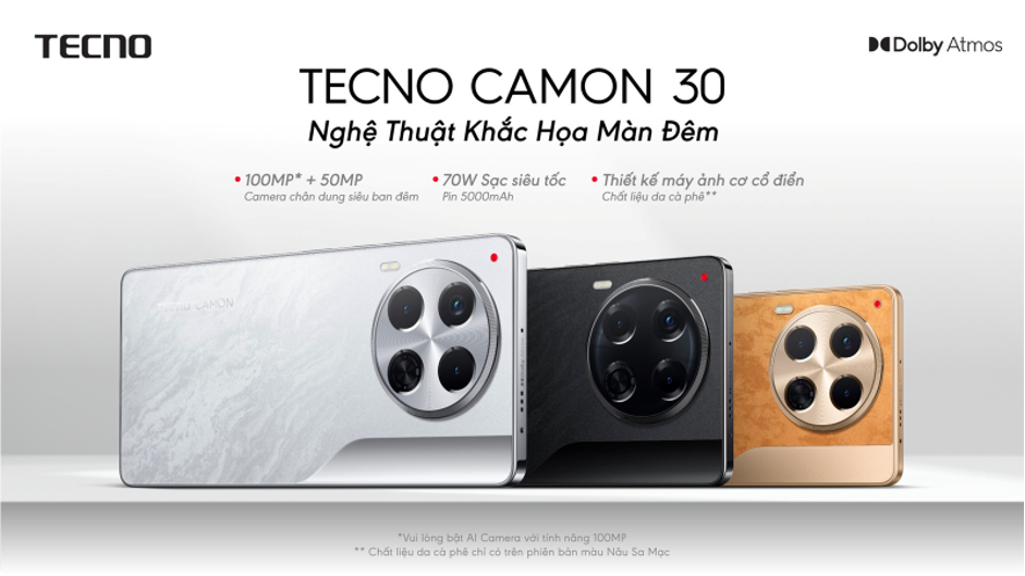 Tecno ra mắt Camon 30 với loạt nâng cấp ấn tượng