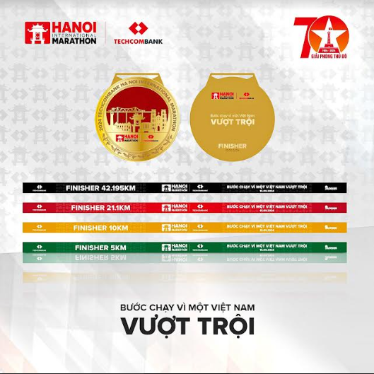 Giải Marathon Quốc tế Hà Nội Techcombank ra mắt bộ vật phẩm phiên bản đặc biệt kỷ niệm 70 năm Giải p