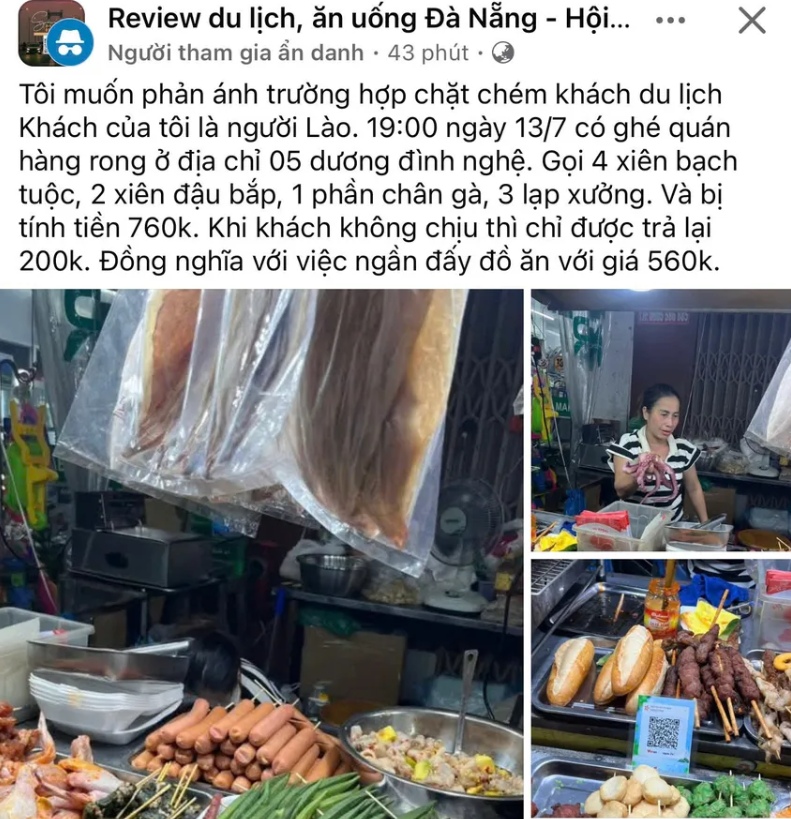 Lập biên bản xử phạt quán vỉa hè ‘chặt chém’ du khách Lào