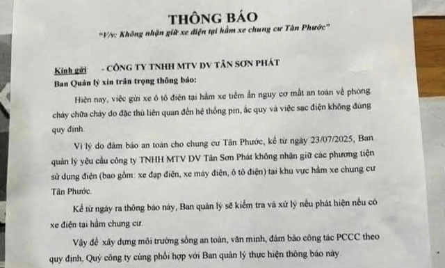 Cư dân bức xúc vì chung cư không nhận giữ xe điện: Có vi phạm quyền sử dụng tài sản hợp pháp?